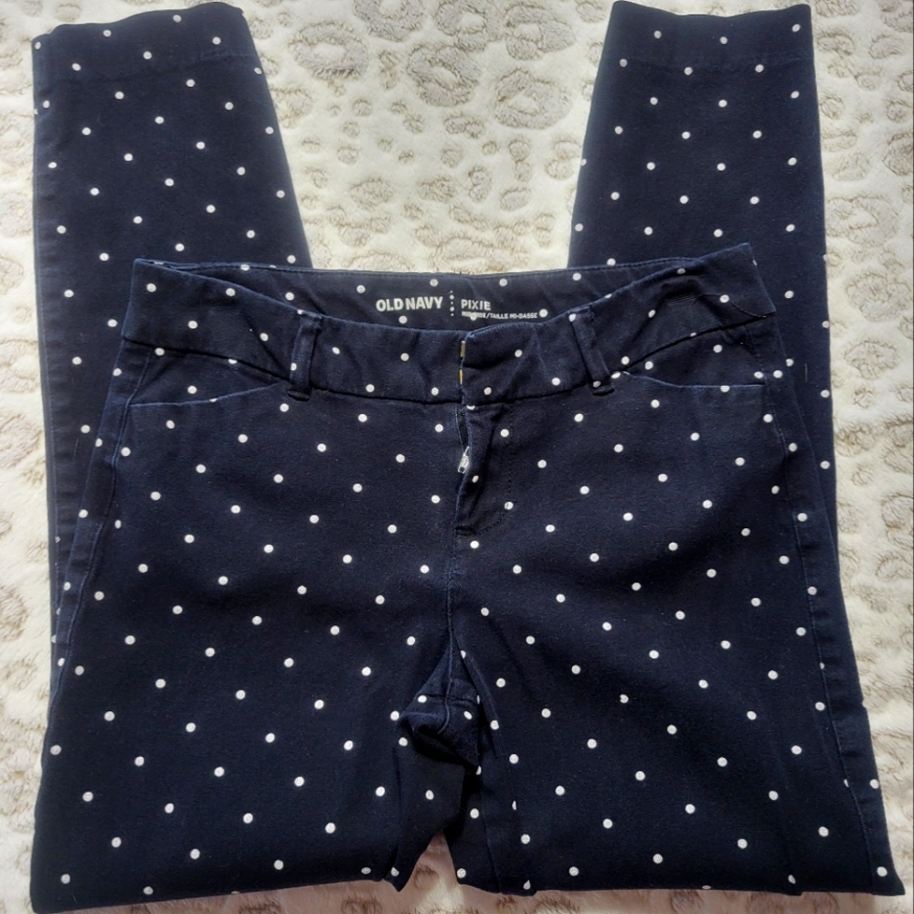 Old Navy Midrise Pixie Pant Polka Dot Size 2